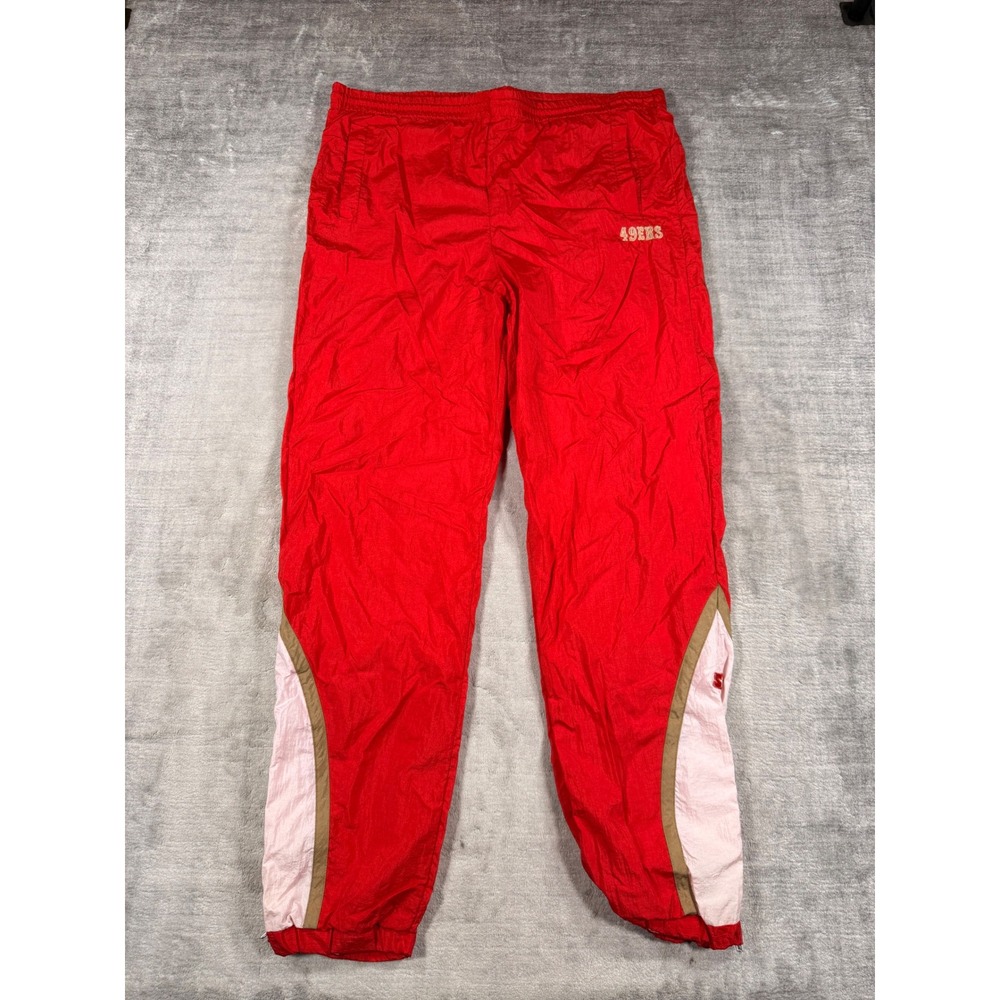 Vintage San Francisco 49ers Pants Men XL Red NFL Starter Track Nylon Windbreaker